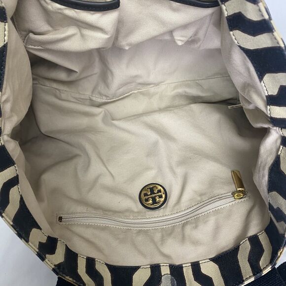 Tory Burch Ella Exotic Geometric Print Fabric Tote Hand Bag  Purse Shoulder Bag - Picture 14 of 15